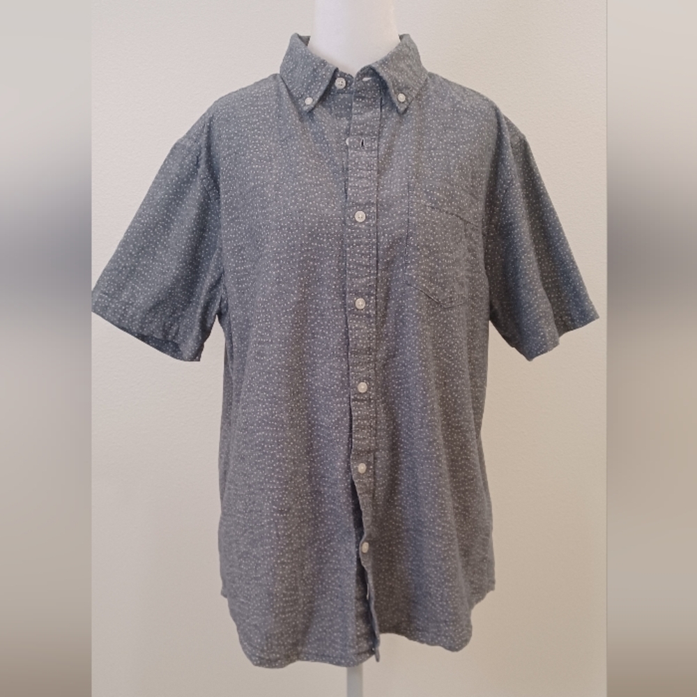 Bridge & Burn Blue And White Polka-Dot Button Up Shirt